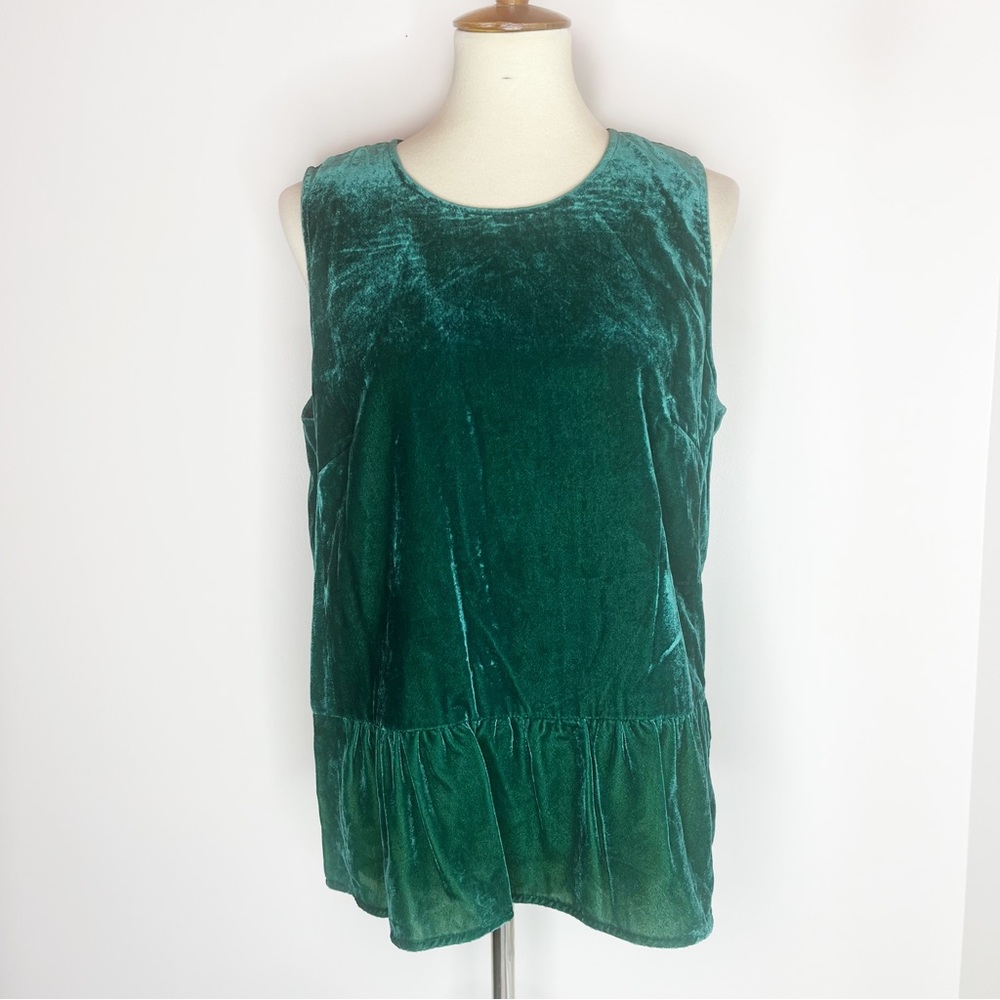 J. Crew velvet tank top green size 12